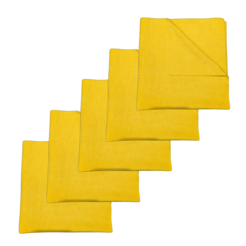 MIKROFIBRA Edgeless Perłowa 380GSM 40x40 Żółta - zestaw 5 sztuk