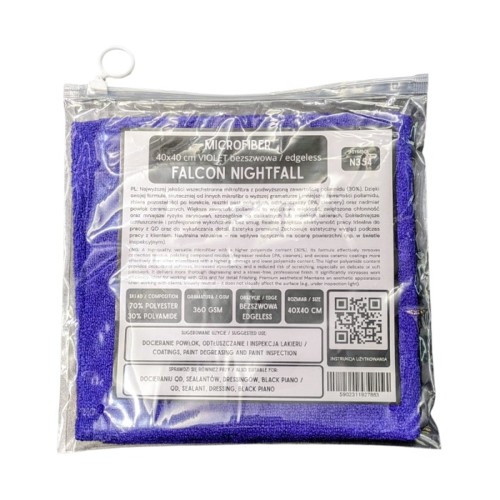 Price Drop Mikrofibra Bezszwowa Falcon Nightfall Violet 360GSM 40x40