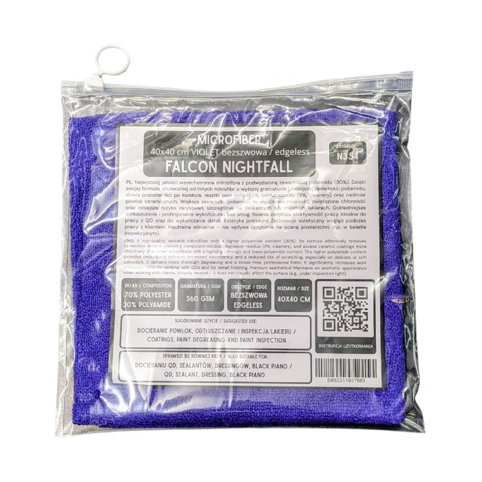 Price Drop Mikrofibra Bezszwowa Falcon Nightfall Violet 360GSM 40x40