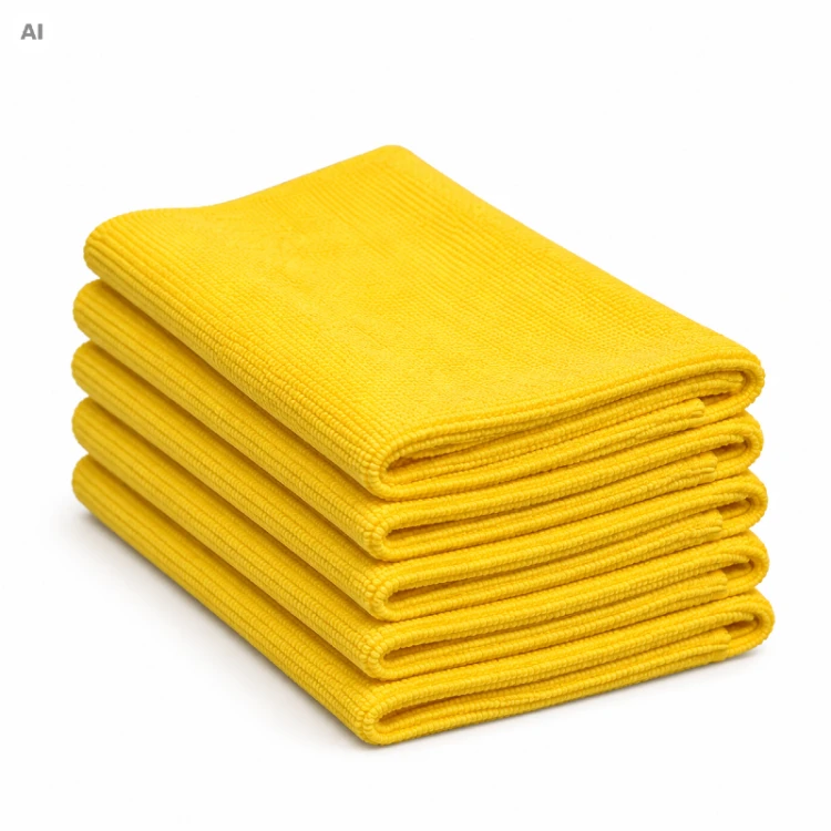 MIKROFIBRA Edgeless Perłowa 380GSM 40x40 Żółta - zestaw 5 sztuk