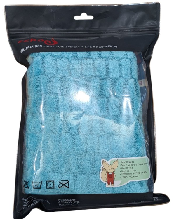 ZERDA Checker Ręcznik 50x75CM 950GSM Turkusowy - profesjonalny ręcznik do osuszania samochodu