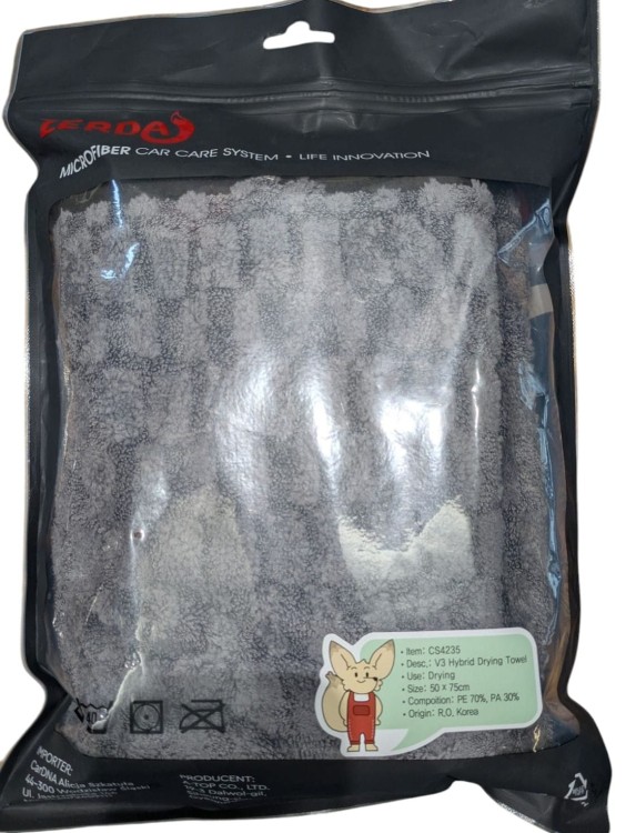 ZERDA Checker Ręcznik 50x75CM 1000GSM Dark Grey - ręcznik do osuszania lakieru premium