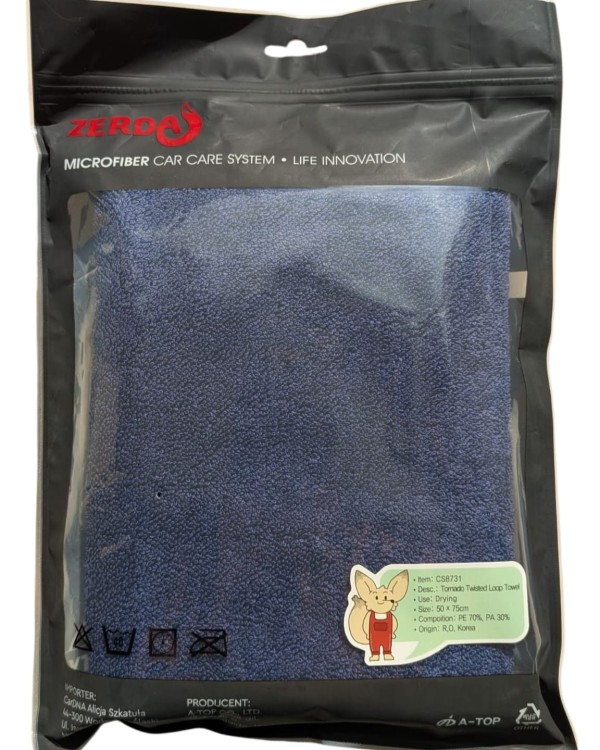 ZERDA Tornado Ręcznik 50x75CM 620GSM Dark Blue - ręcznik do osuszania lakieru premium
